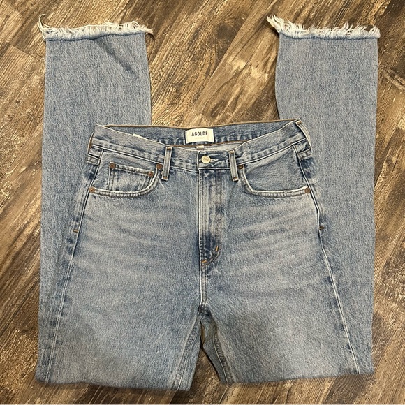 AGOLDE Size 27 Cherie High Rise Merit Straight Leg Fray Hem Jean - Picture 5 of 15
